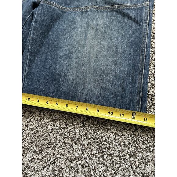 Vintage Ralph Lauren Baggy Denim Shorts Mens 34x13 Dark Wide-leg - Picture 9 of 10